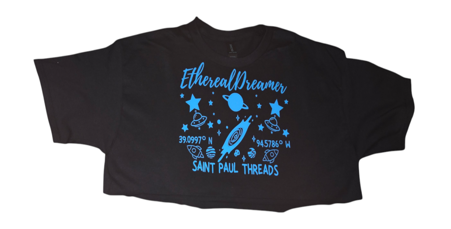 EtherealDreamer - Oversized Crop Top Tee