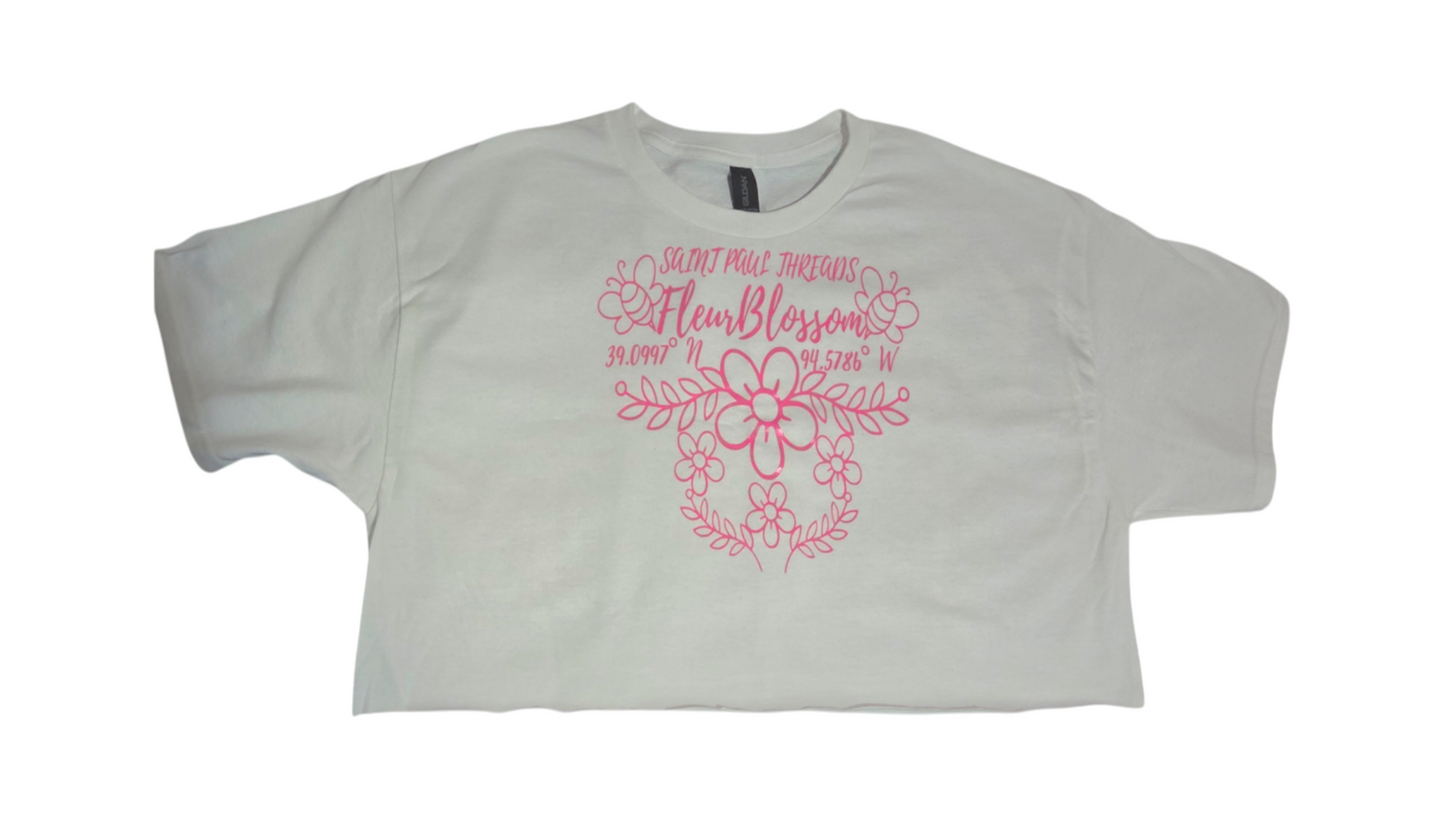 FleurBlossom - Oversized Crop Top Tee